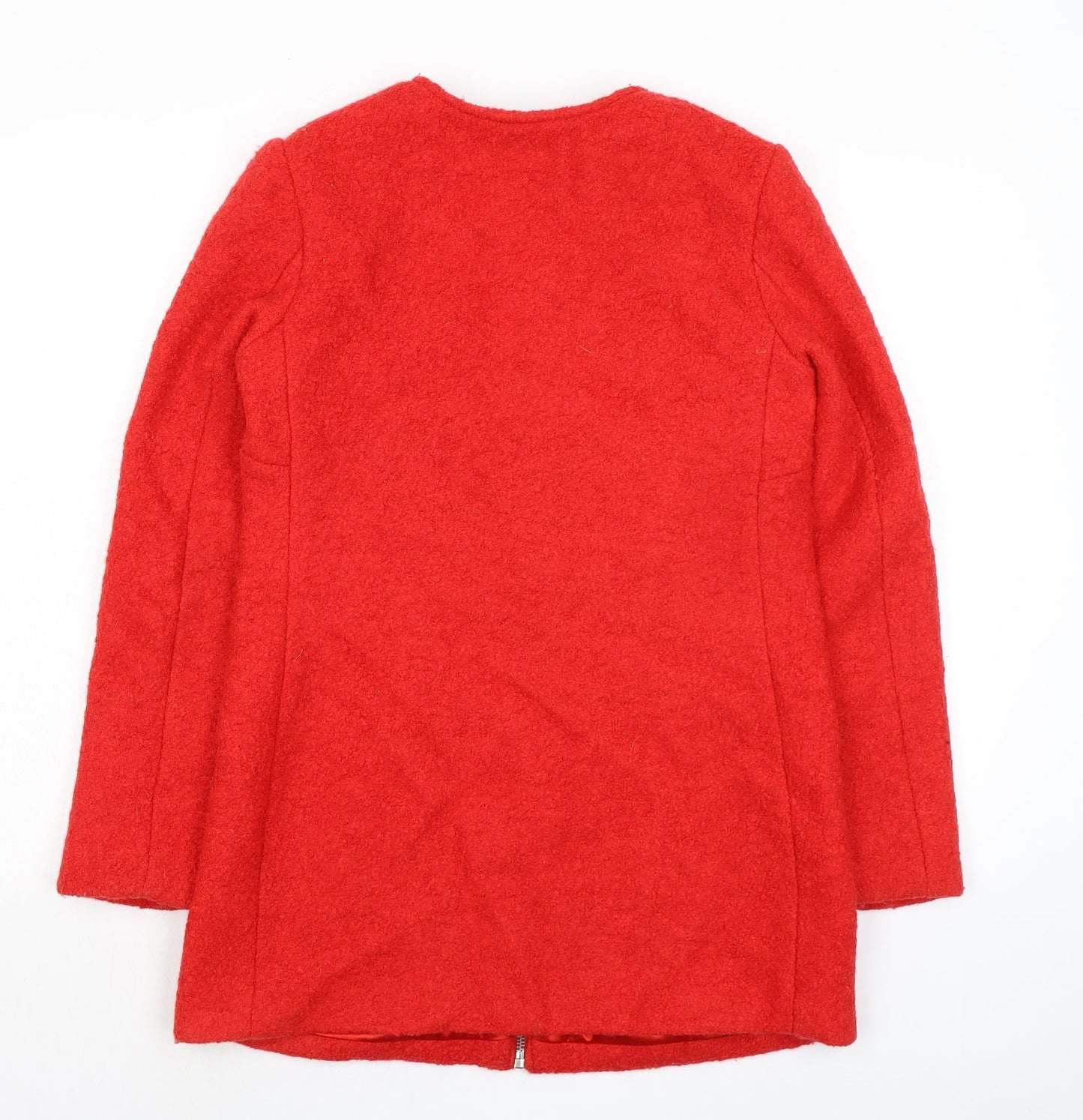 New Look Womens Red Jacket Size 10 Zip - Collarless