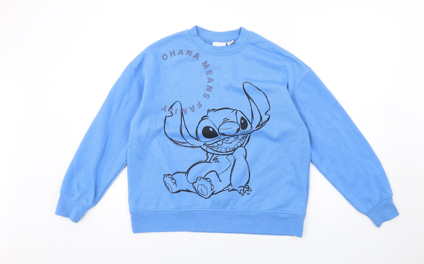 Disney Womens Blue Polyester Pullover Sweatshirt Size S Pullover - Lilo & Stitch