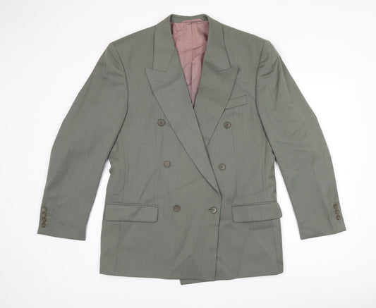 Hugo James Mens Grey Striped Polyester Jacket Suit Jacket Size 40 Regular