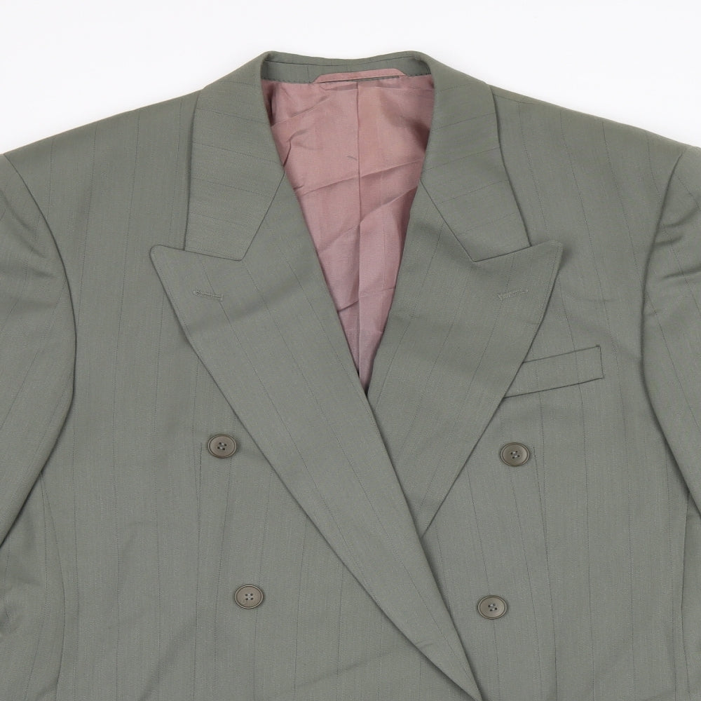 Hugo James Mens Grey Striped Polyester Jacket Suit Jacket Size 40 Regular