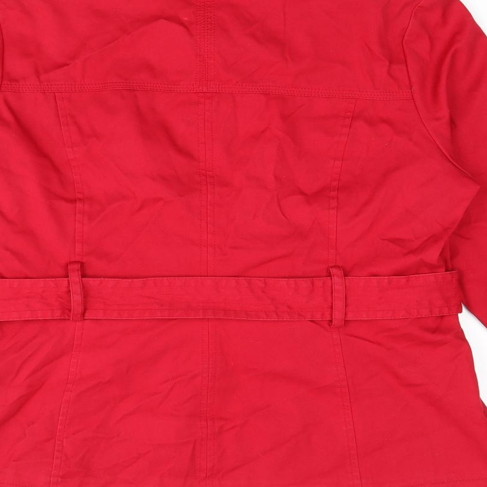 Marks and Spencer Womens Red Pea Coat Coat Size 14 Button