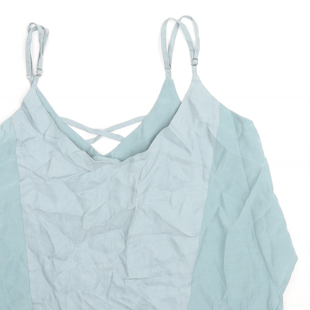 NUMPH Womens Blue Viscose Basic Tank Size 6 Round Neck