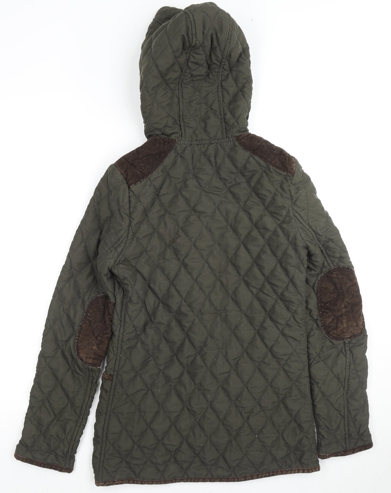 ASOS Womens Green Quilted Coat Size 6 Button