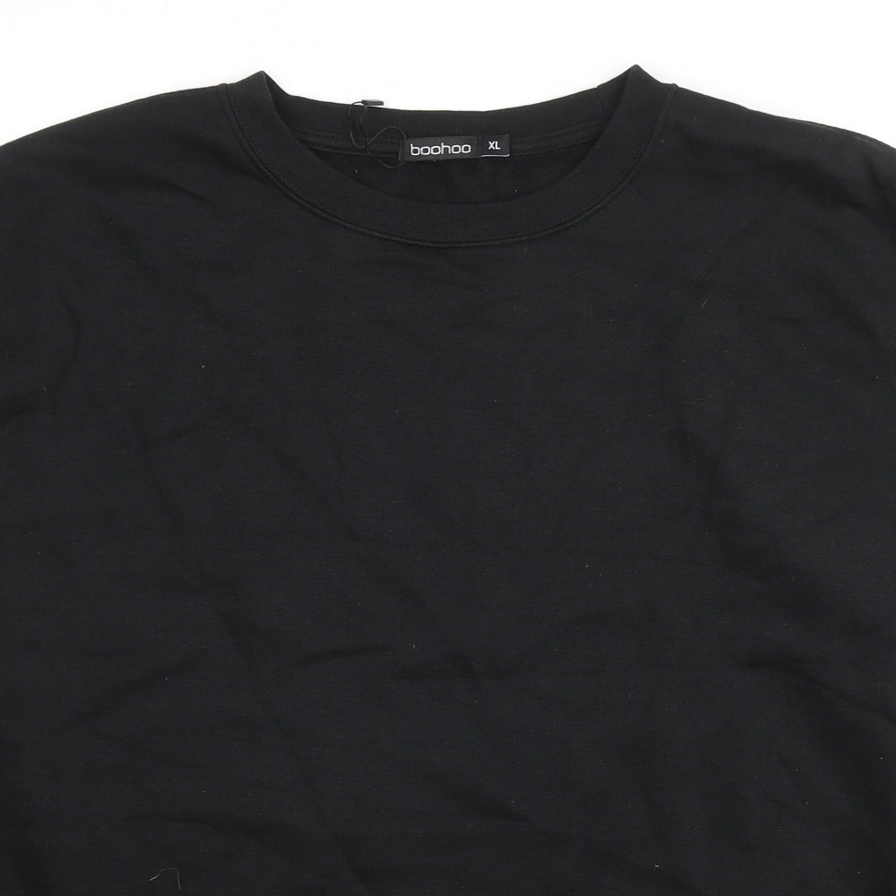 Boohoo Womens Black Cotton Pullover Sweatshirt Size XL Pullover - Lovers Club, Unisex