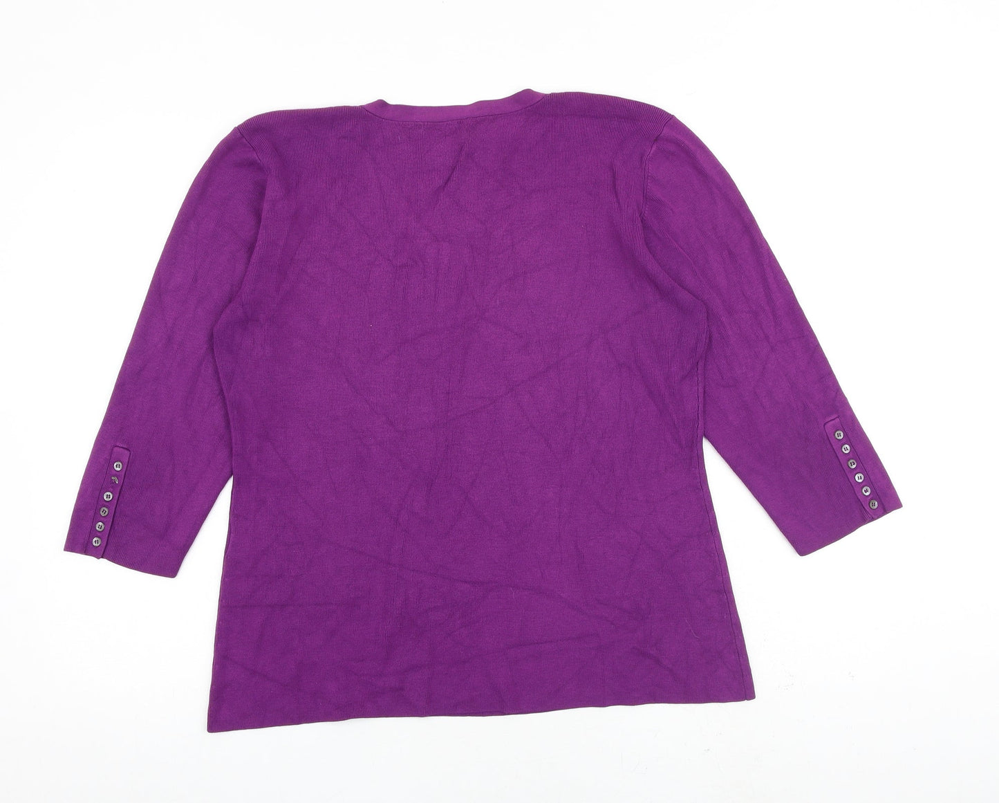 Planet Womens Purple Round Neck Viscose Pullover Jumper Size XL