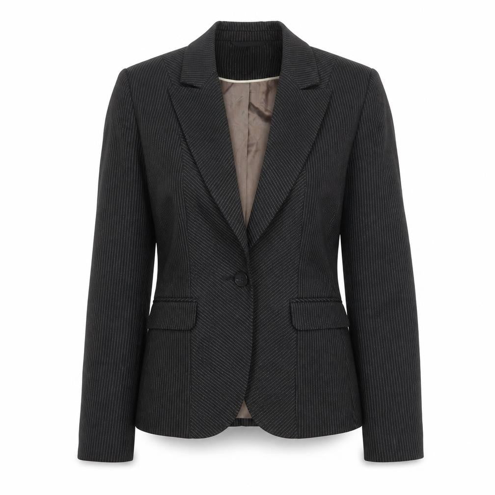 Next Womens Brown Striped Jacket Blazer Size 10 Button