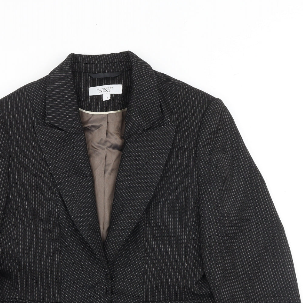NEXT Womens Brown Striped Jacket Blazer Size 10 Button