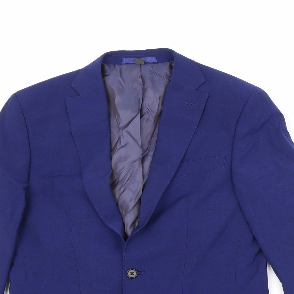 Marks and Spencer Mens Blue Wool Jacket Suit Jacket Size 36 Regular