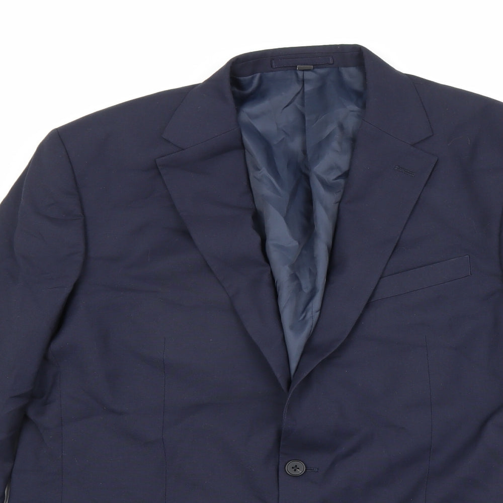 Marks and Spencer Mens Blue Polyester Jacket Suit Jacket Size 44 Regular