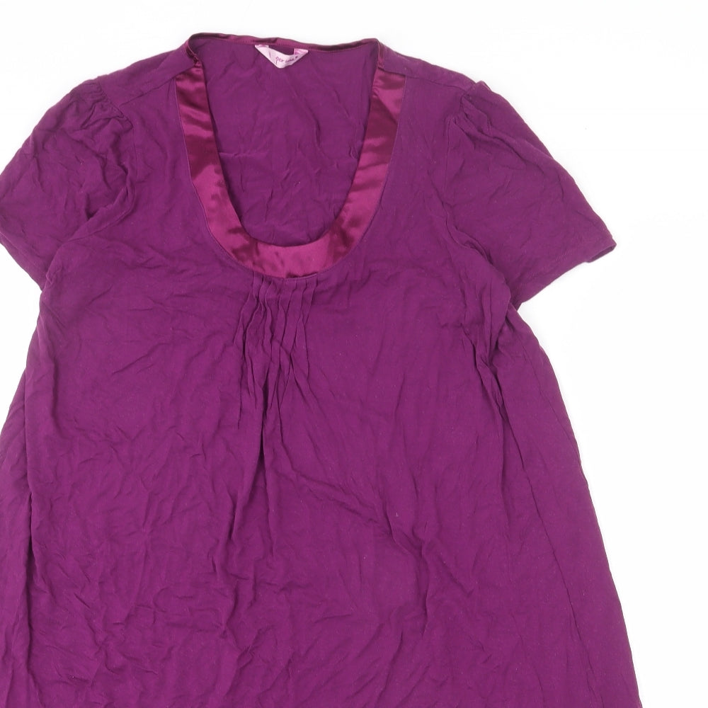 Per Una Womens Purple Viscose Shift Size 12 Scoop Neck Pullover