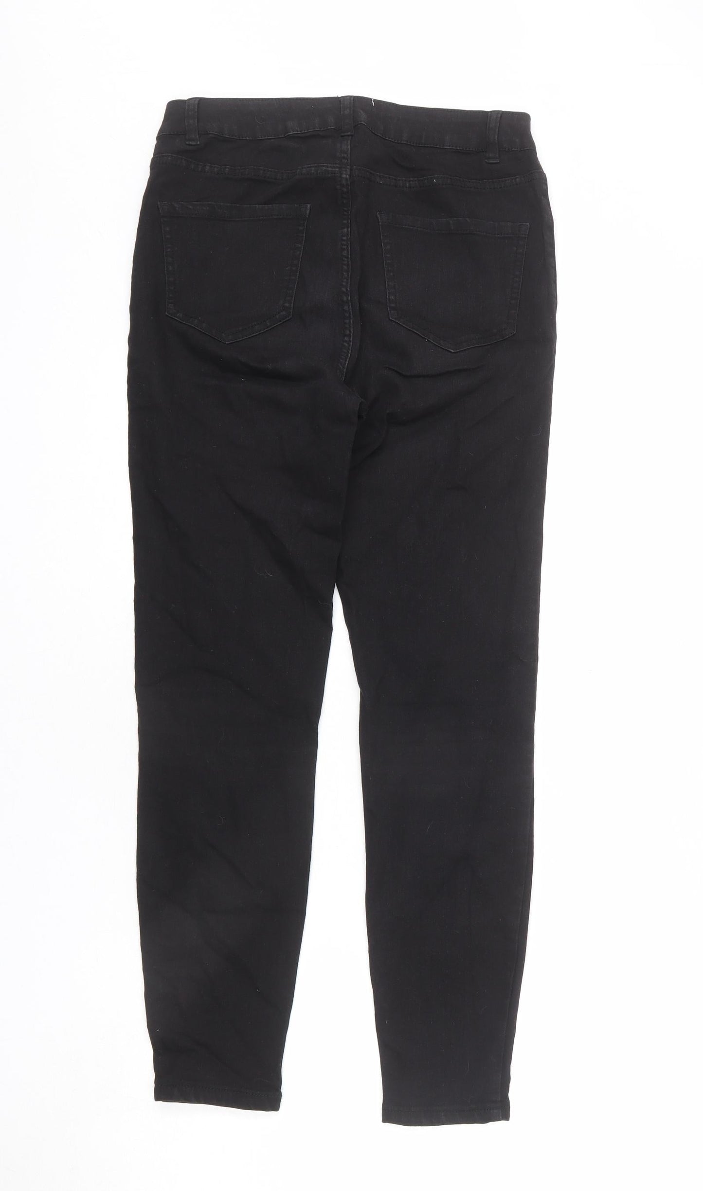 New Look Womens Black Cotton Skinny Jeans Size 10 L25 in Regular Zip