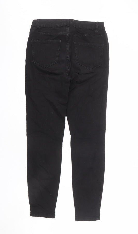 New Look Womens Black Cotton Skinny Jeans Size 10 L25 in Regular Zip