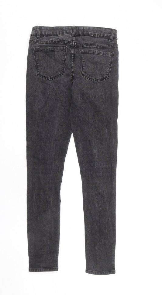 George Womens Grey Cotton Skinny Jeans Size 8 L26 in Regular Zip