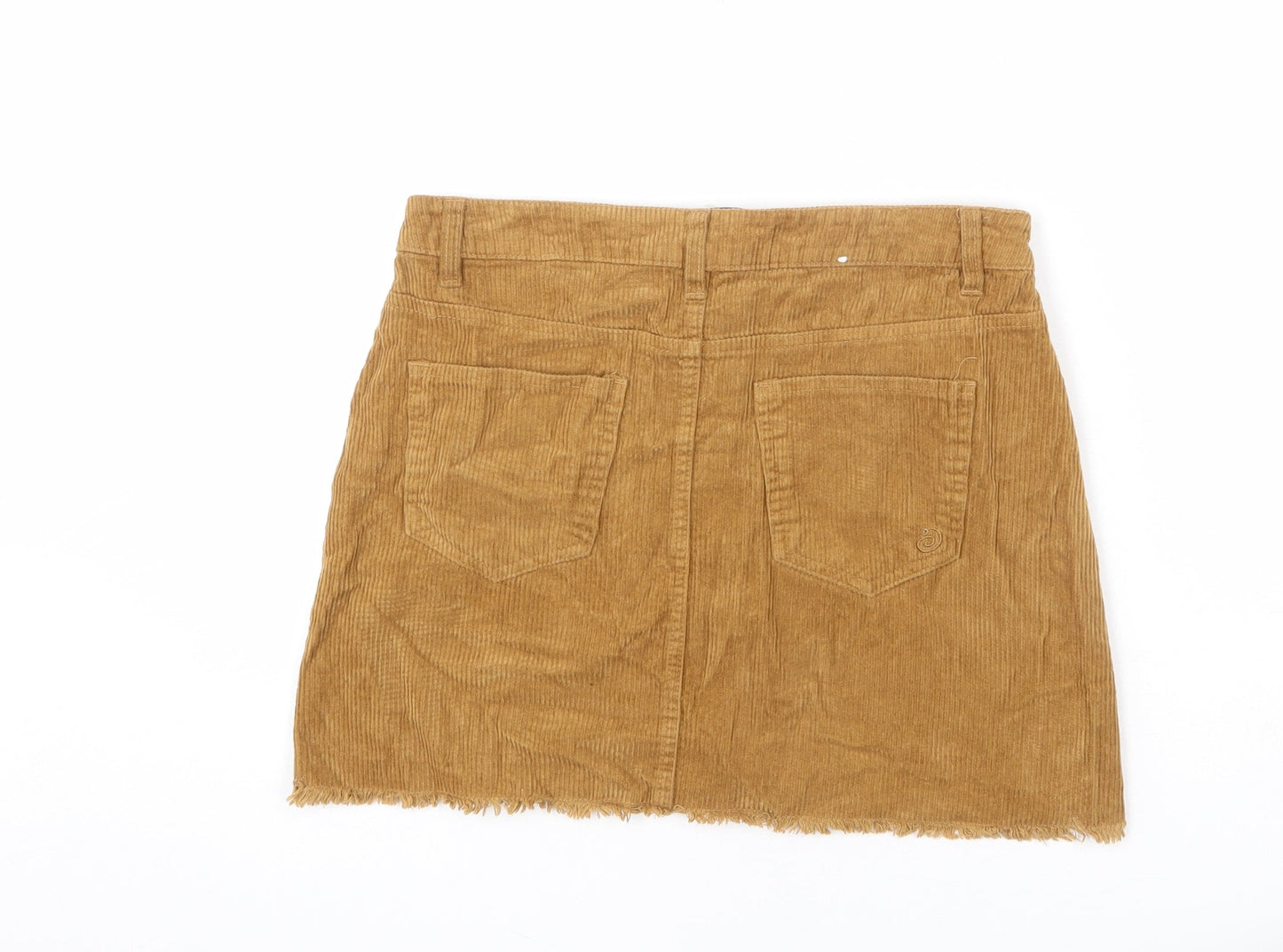 Indigo Rein Womens Brown Cotton A-Line Skirt Size 27 in Button - Frayed Hems