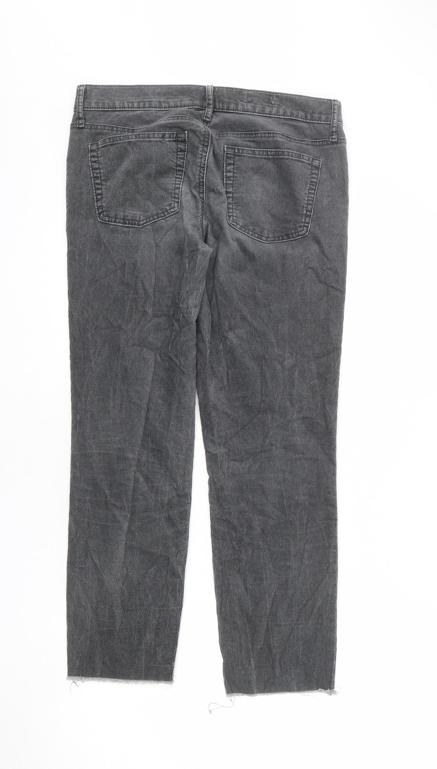 Gap Womens Grey Cotton Trousers Size 28 in L24 in Regular Zip