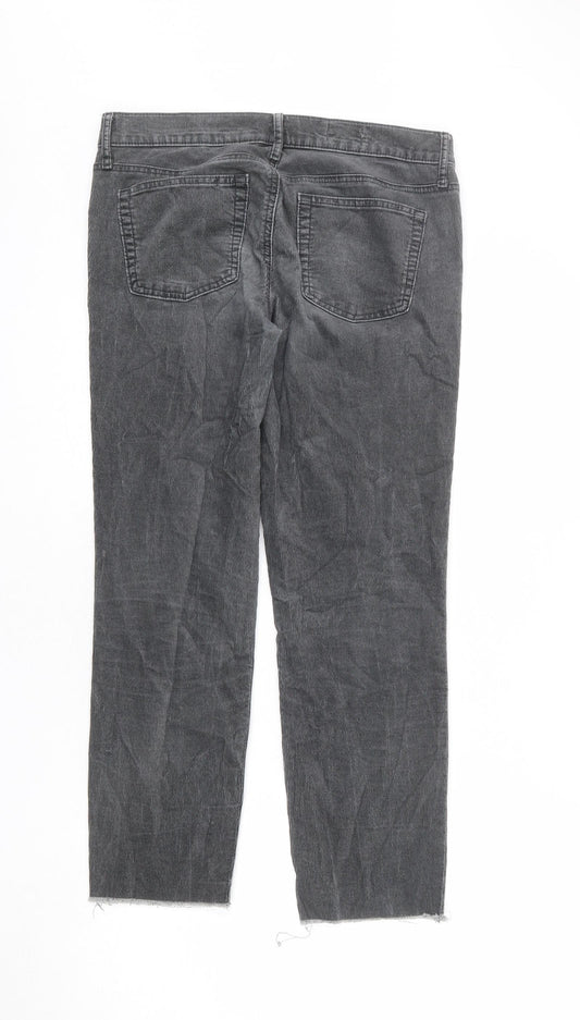 Gap Womens Grey Cotton Trousers Size 28 in L24 in Regular Zip