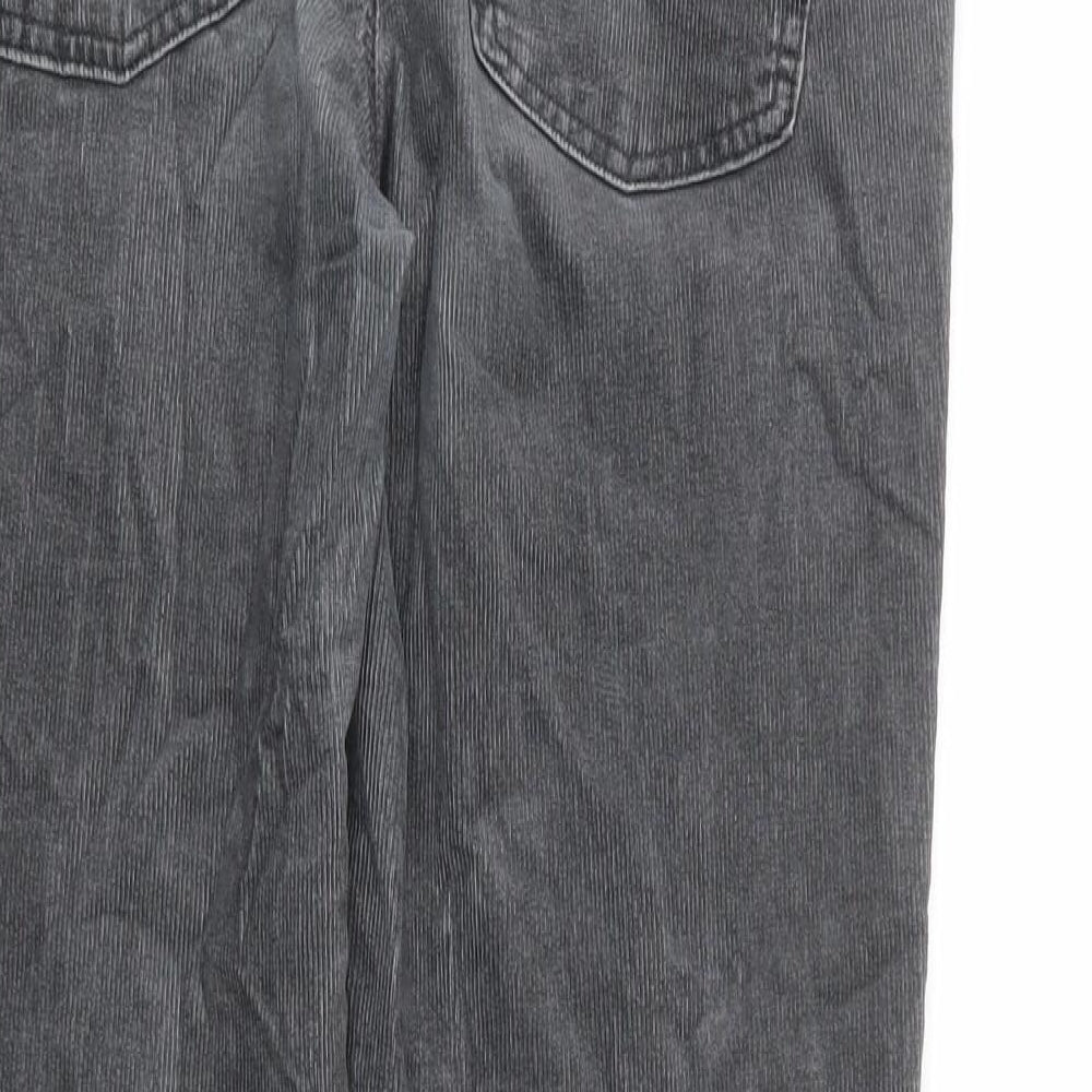 Gap Womens Grey Cotton Trousers Size 28 in L24 in Regular Zip