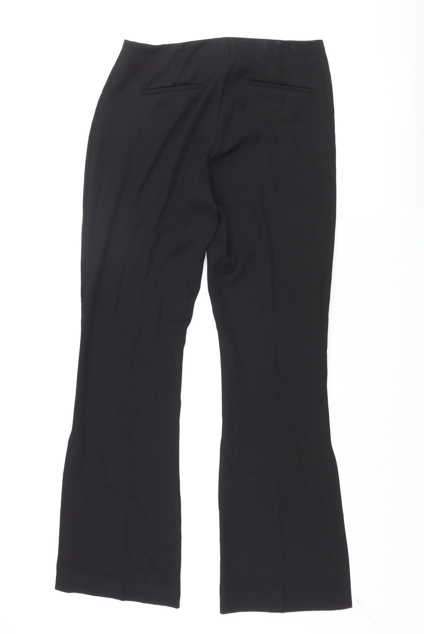 Zara Womens Black Polyester Dress Pants Trousers Size M L32 in Regular Zip - Side Vents