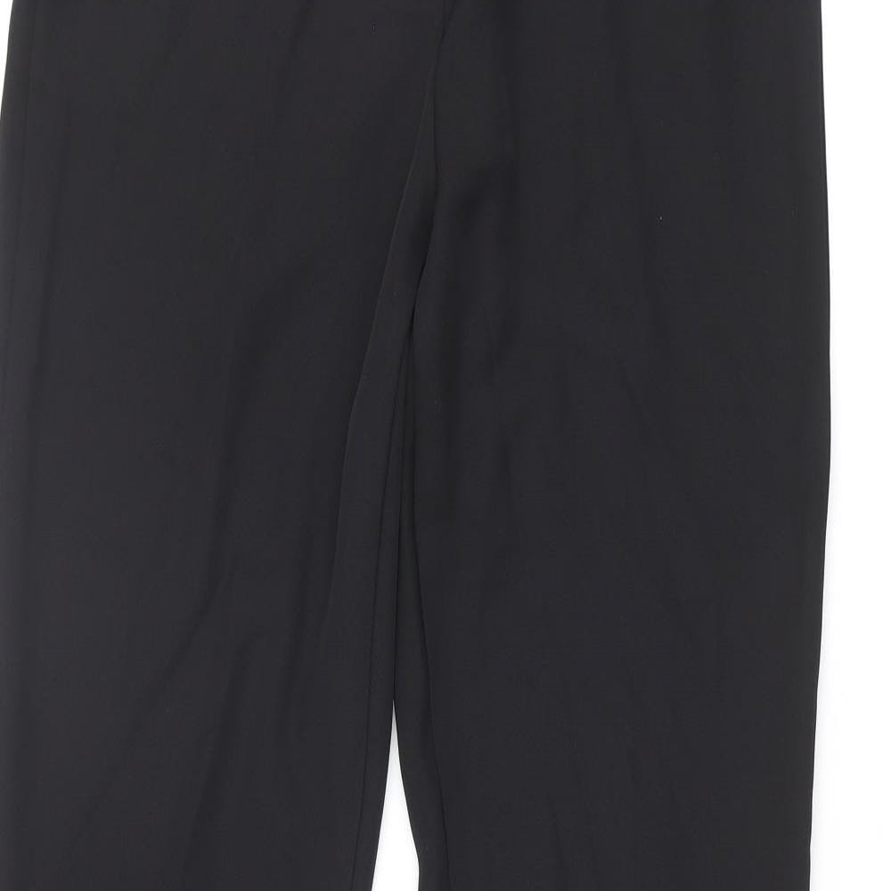 Zara Womens Black Polyester Dress Pants Trousers Size M L32 in Regular Zip - Side Vents