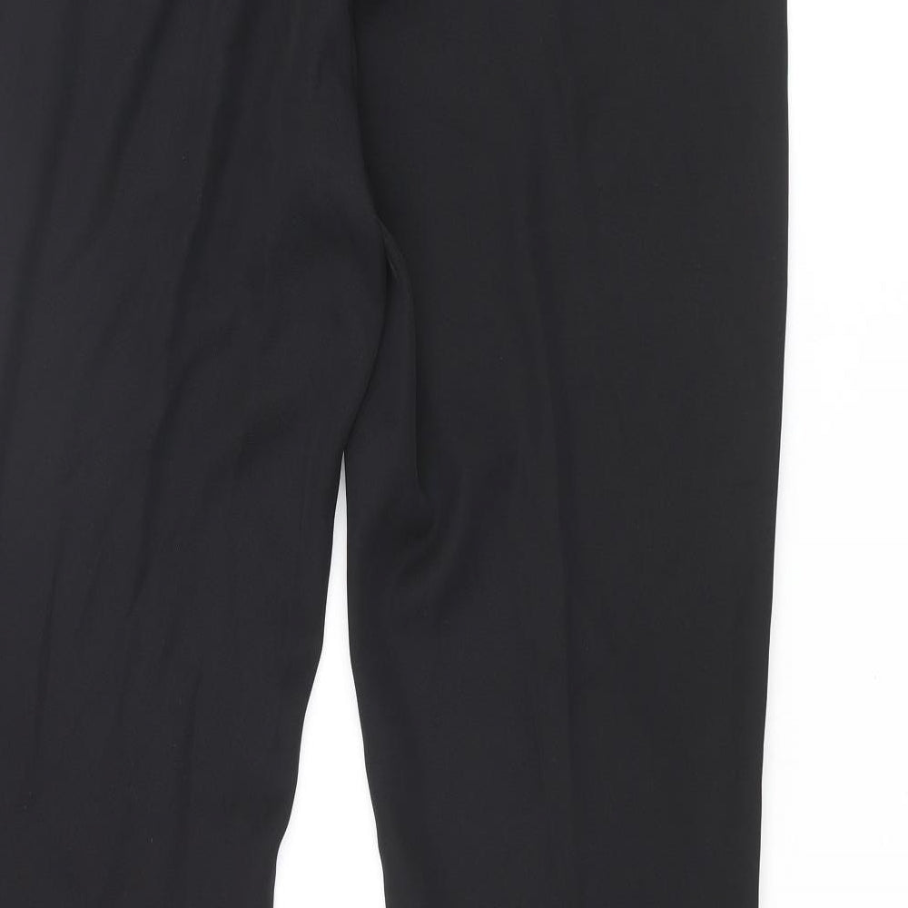 Zara Womens Black Polyester Dress Pants Trousers Size M L32 in Regular Zip - Side Vents