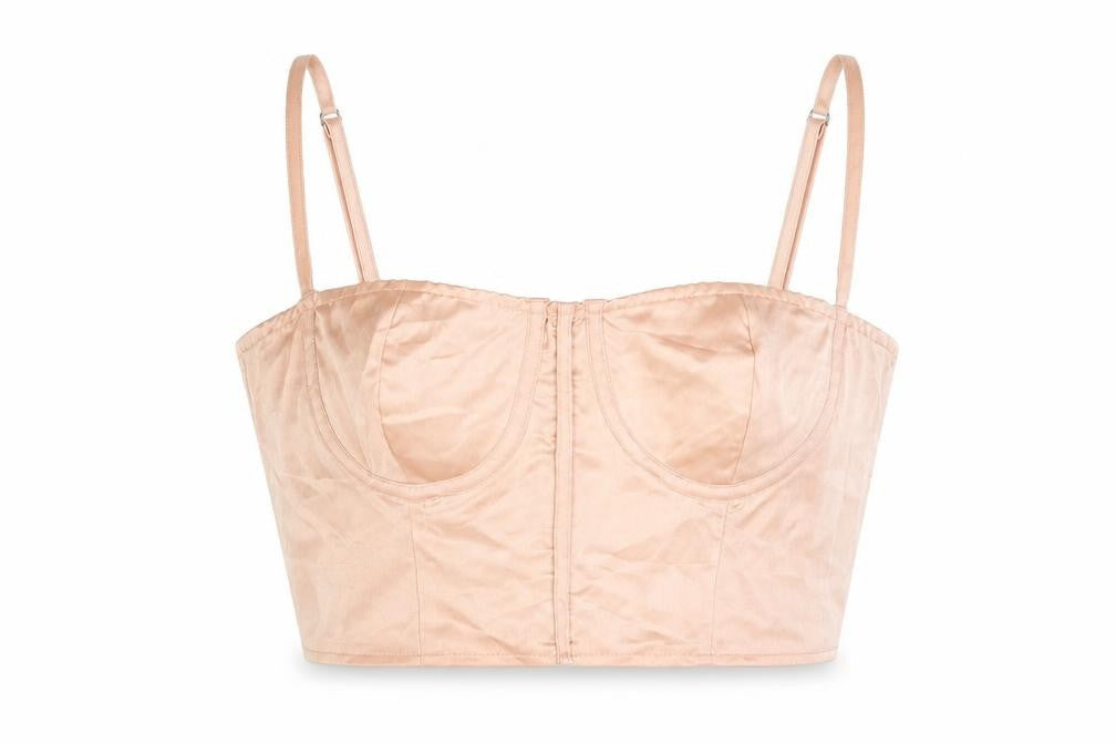 PRETTYLITTLETHING` Womens Pink Polyester Cropped T-Shirt Size 10 Sweetheart - Bralette