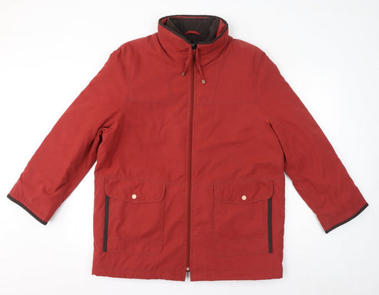Steilmann Womens Red Quilted Coat Size 16 Zip