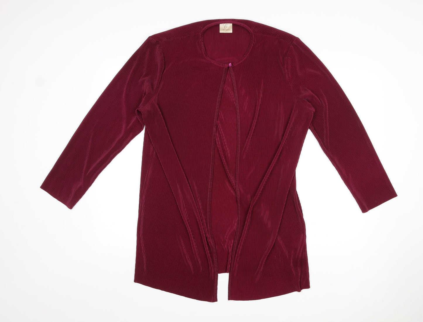 Compliments Womens Purple Round Neck Polyester Cardigan Jumper Size 16 - Size 16-18