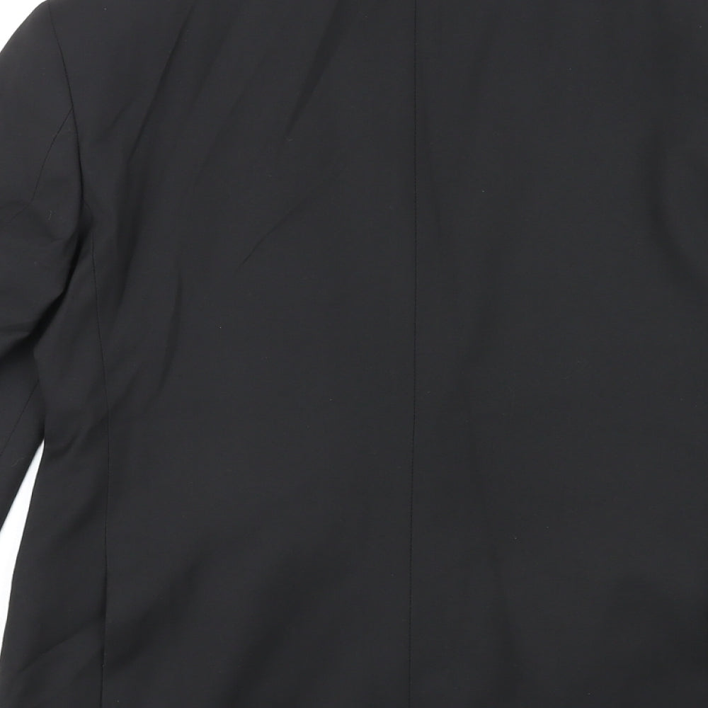 Marks and Spencer Mens Black Polyester Jacket Blazer Size 38 Regular