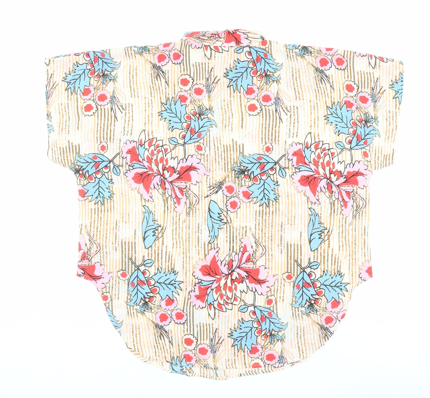 Cupshe Womens Multicoloured Geometric Polyester Basic Button-Up Size S Collared - Striped Floral