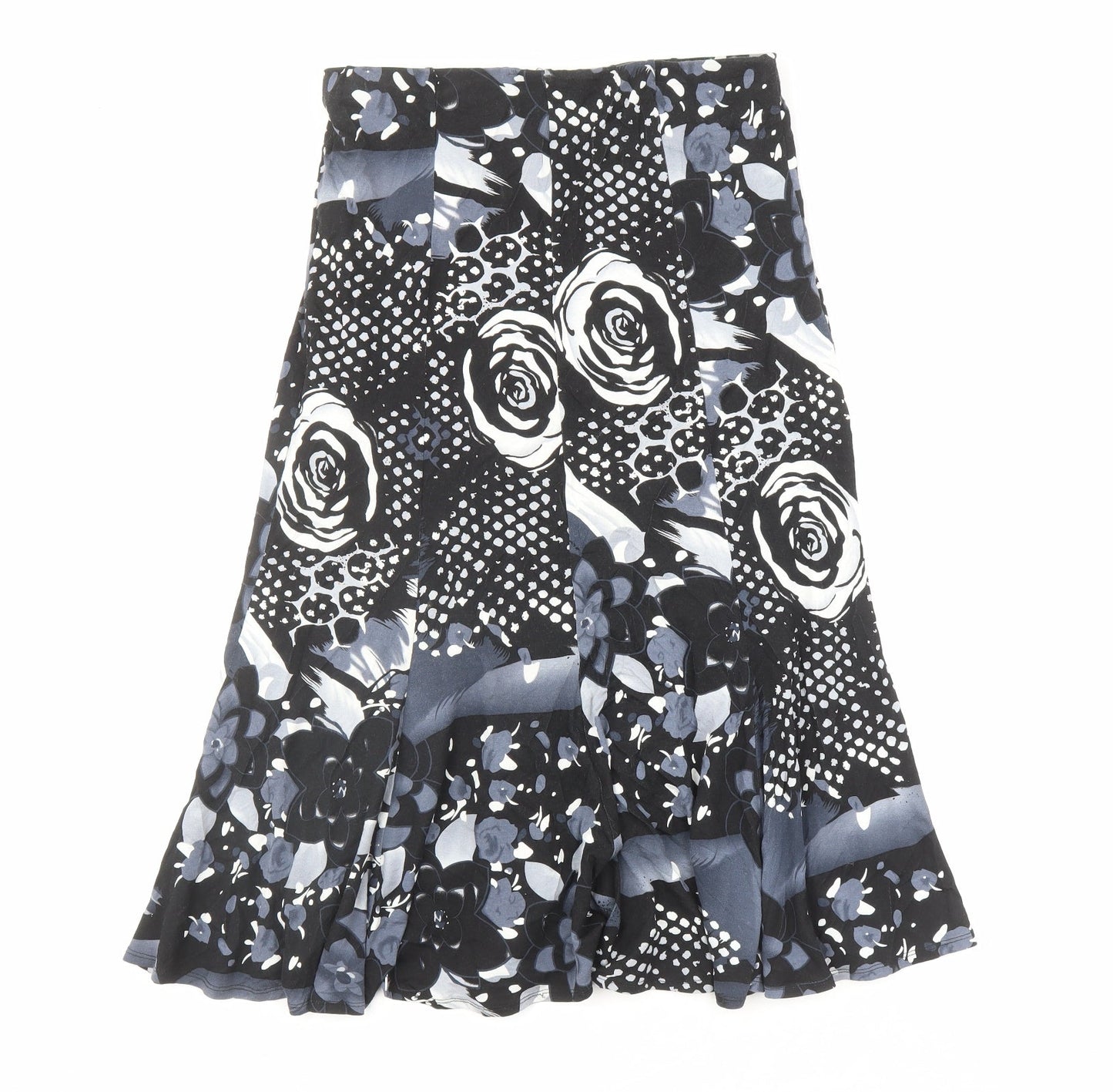 Saloos Womens Multicoloured Geometric Viscose Trumpet Skirt Size M