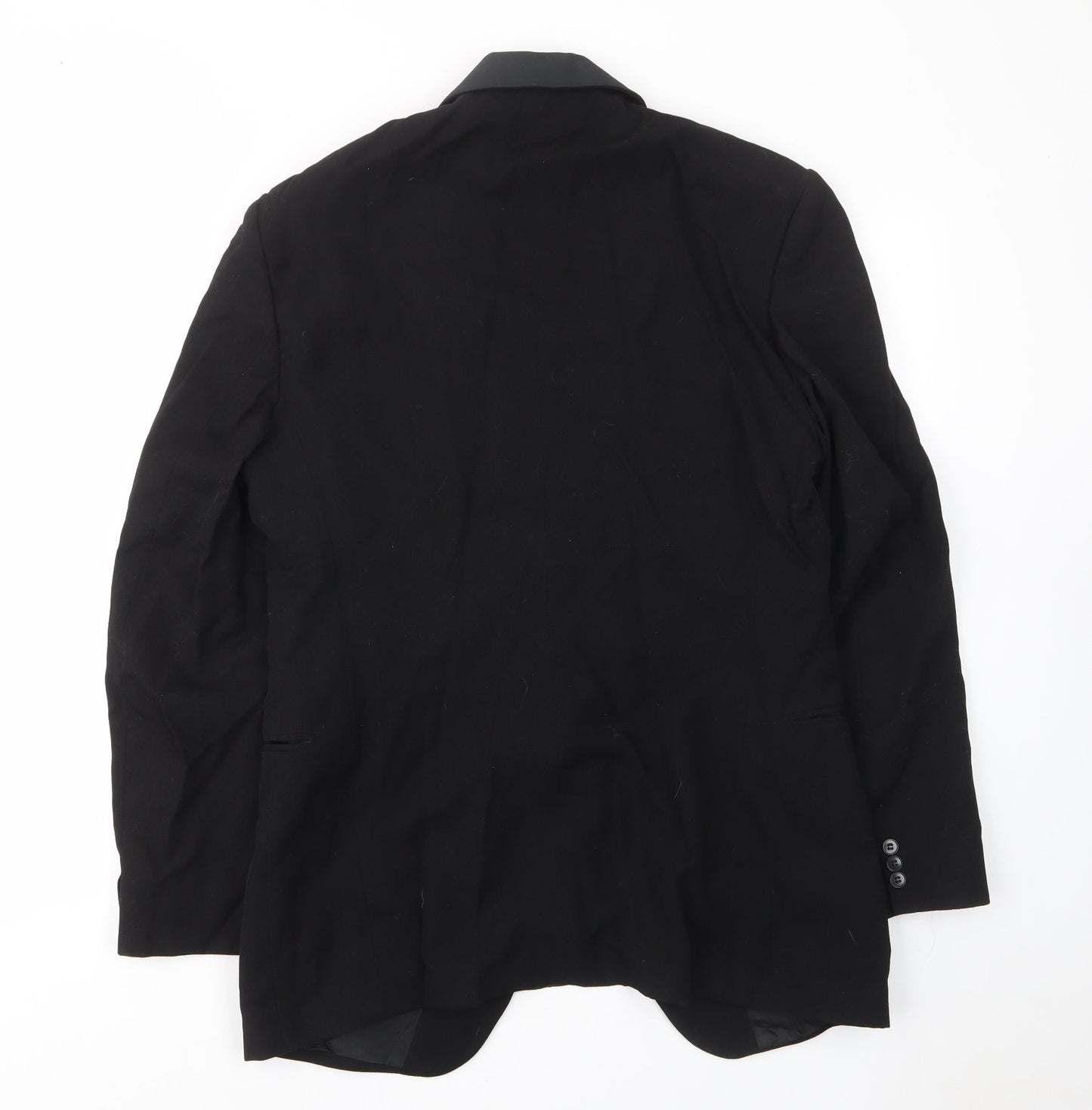 Hodges Mens Black Wool Jacket Suit Jacket Size 40 Regular - Inside pockets
