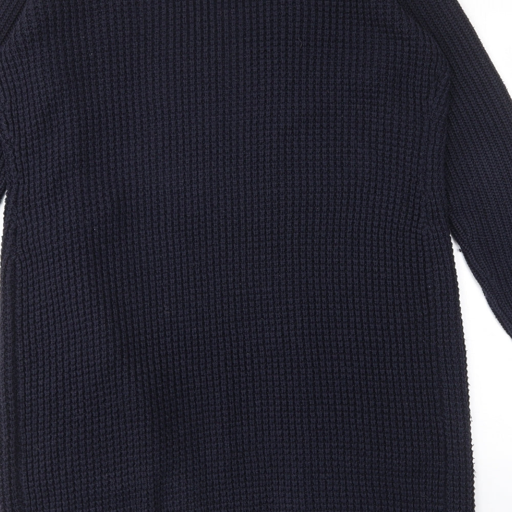 Anthology Womens Blue V-Neck Acrylic Cardigan Jumper Size 12 - Pockets