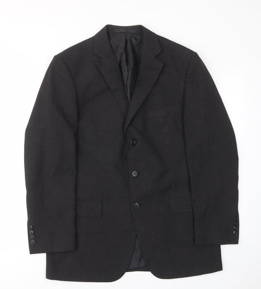 Marks and Spencer Mens Grey Polyester Jacket Suit Jacket Size 40 Regular - Inside pockets, Lined