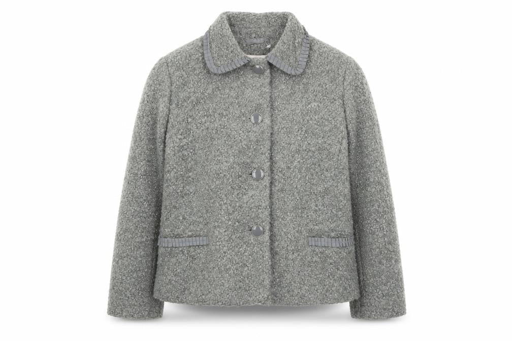 Classics Womens Grey Jacket Size 14 Button - Collared, Pockets