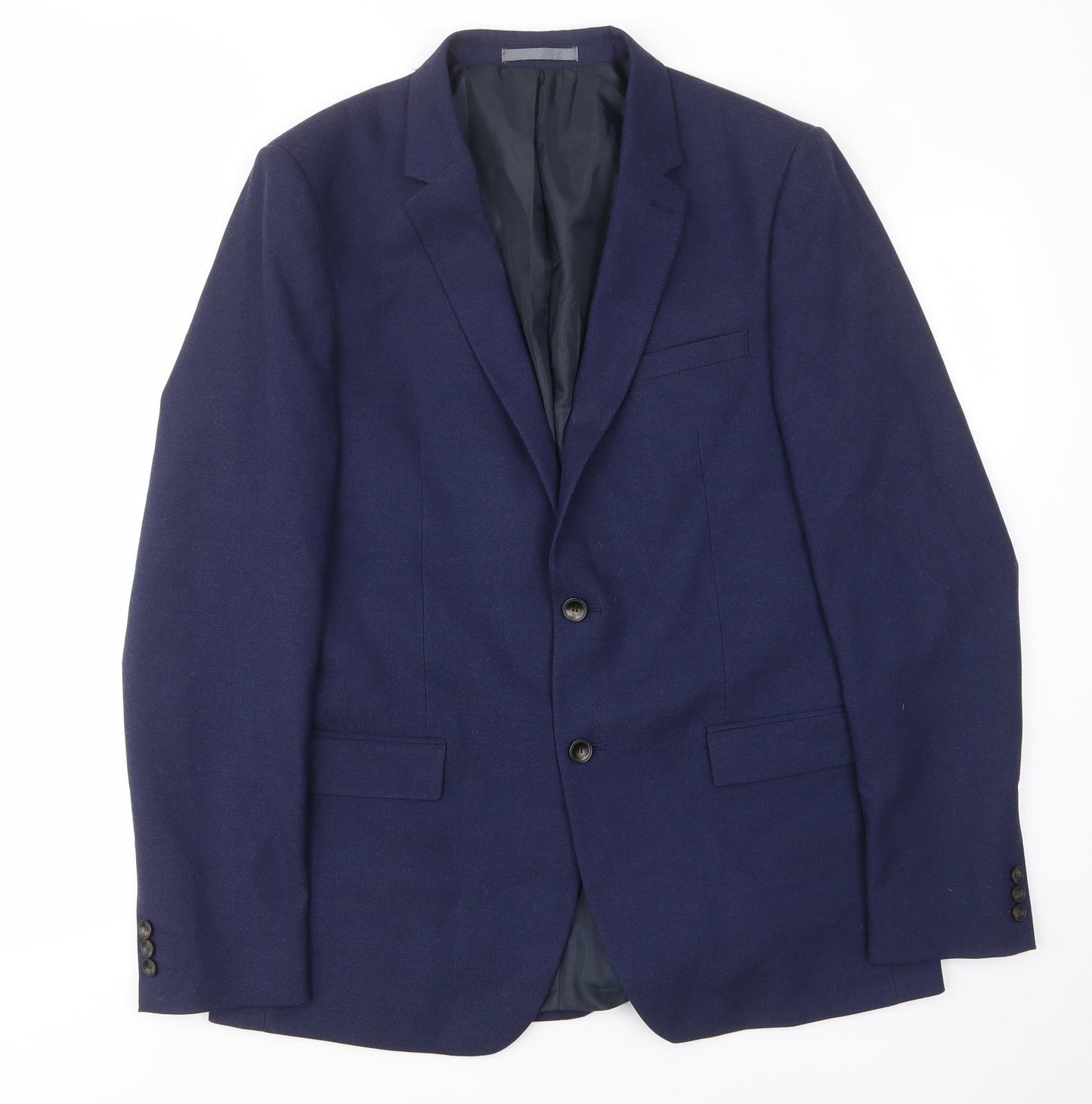 Marks and Spencer Mens Blue Polyester Jacket Suit Jacket Size 42 Regular - Inside pockets