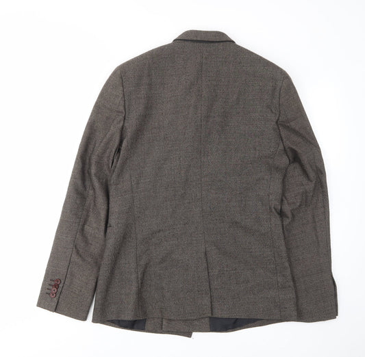 ASOS Mens Brown Wool Jacket Suit Jacket Size 40 Regular - Inside pockets