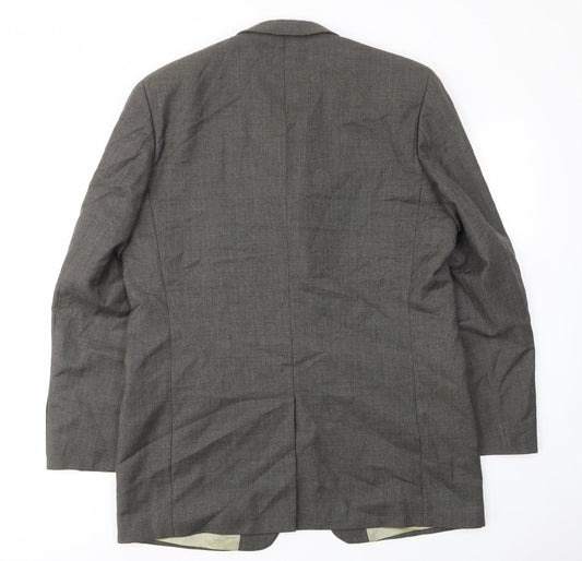 Karl Jackson Mens Grey Wool Jacket Suit Jacket Size 42 Regular - Inside pockets