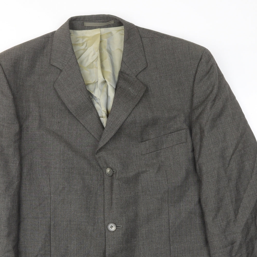 Karl Jackson Mens Grey Wool Jacket Suit Jacket Size 42 Regular - Inside pockets