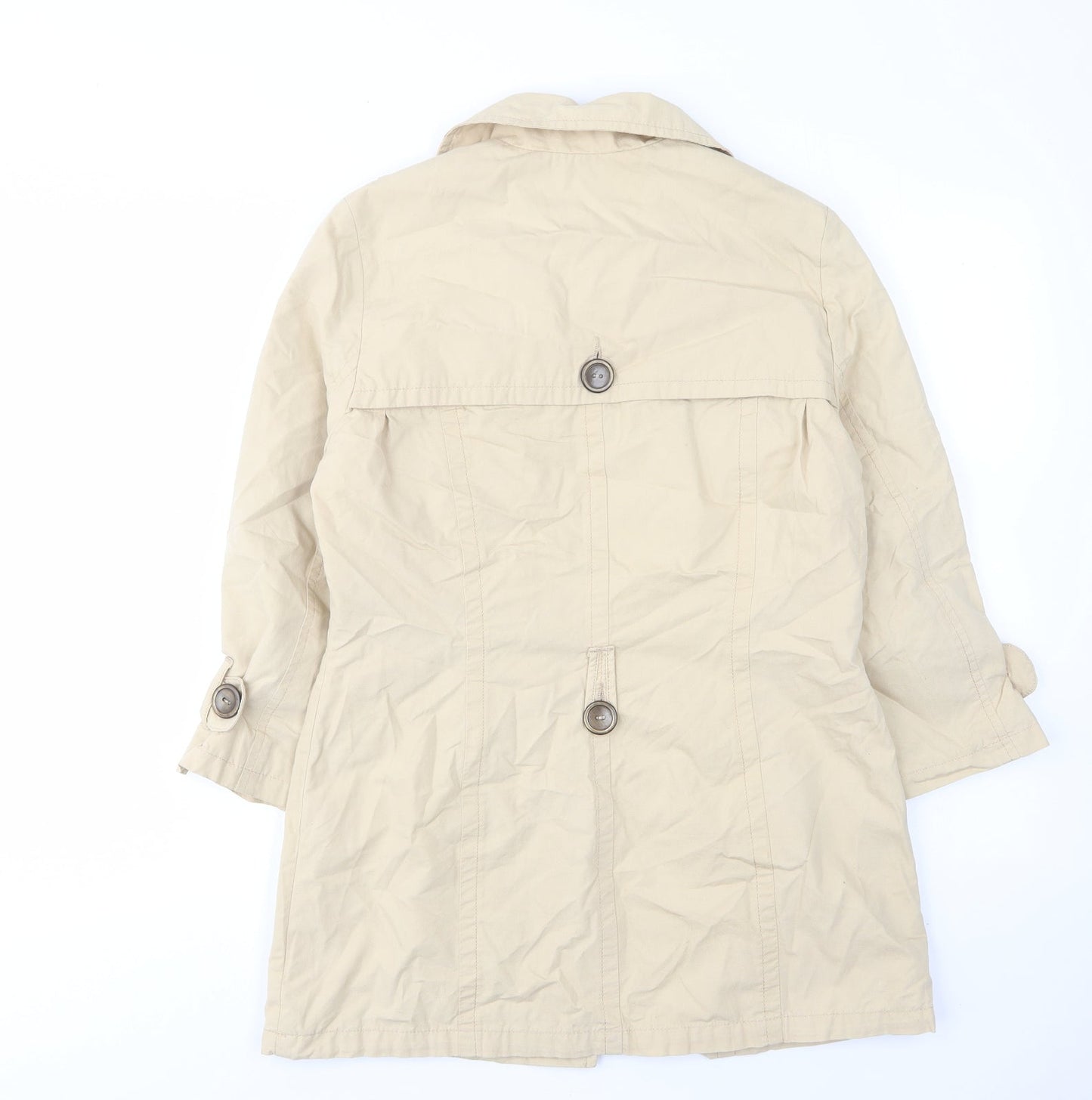 NEXT Womens Beige Military Jacket Jacket Size 10 Button - Pockets, Buttons, Collared