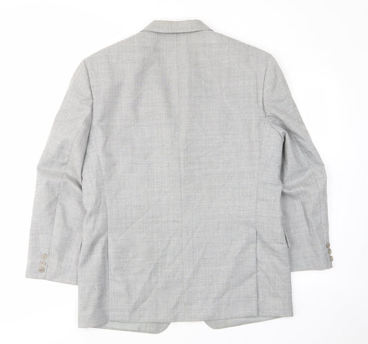 Skopes Mens Grey Polyester Jacket Suit Jacket Size 40 Regular - Inside pockets