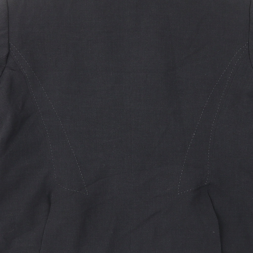 Marks and Spencer Womens Grey Jacket Blazer Size 18 Hook & Eye - Buttons, Embroided
