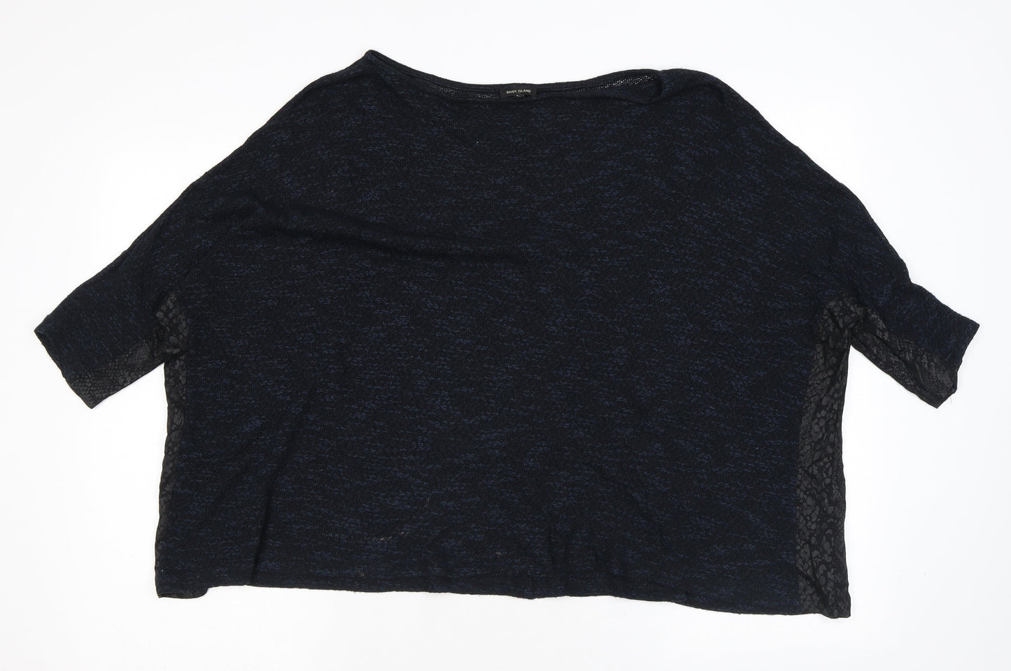 River Island Womens Blue Round Neck Animal Print Viscose Pullover Jumper Size 10 - Snake Print