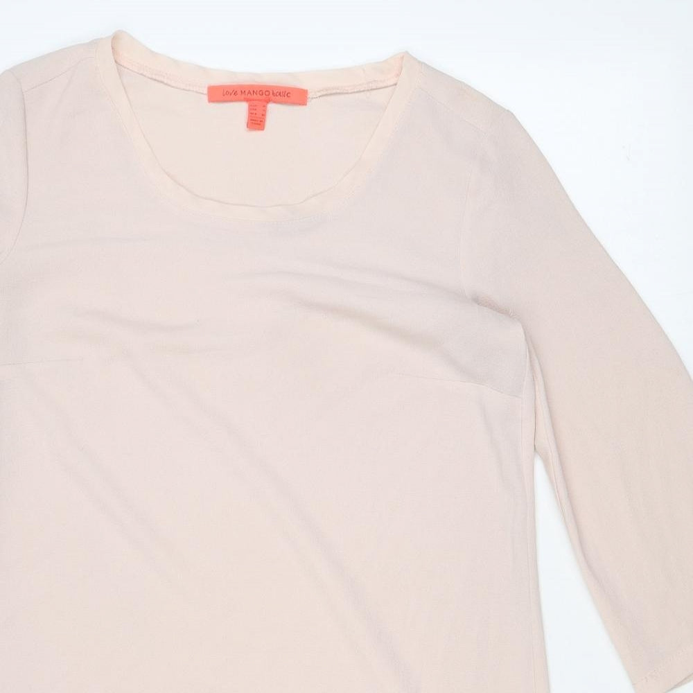 Mango Womens Pink Polyester A-Line Size M Scoop Neck Pullover