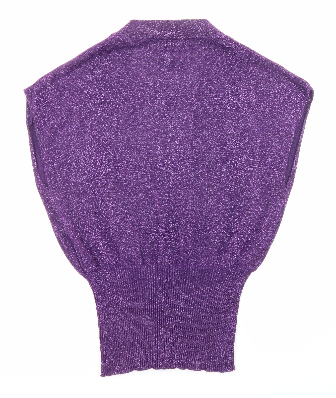 VERO MODA Womens Purple V-Neck Polyester Pullover Jumper Size M - Glitter