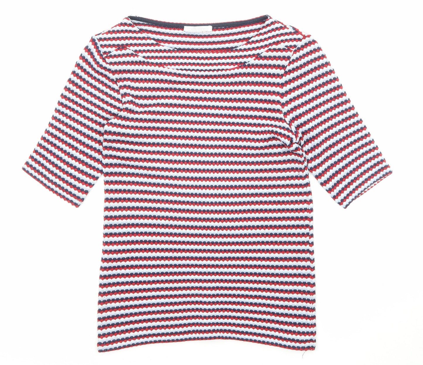 Zara Womens Multicoloured Boat Neck Striped Acrylic Pullover Jumper Size S