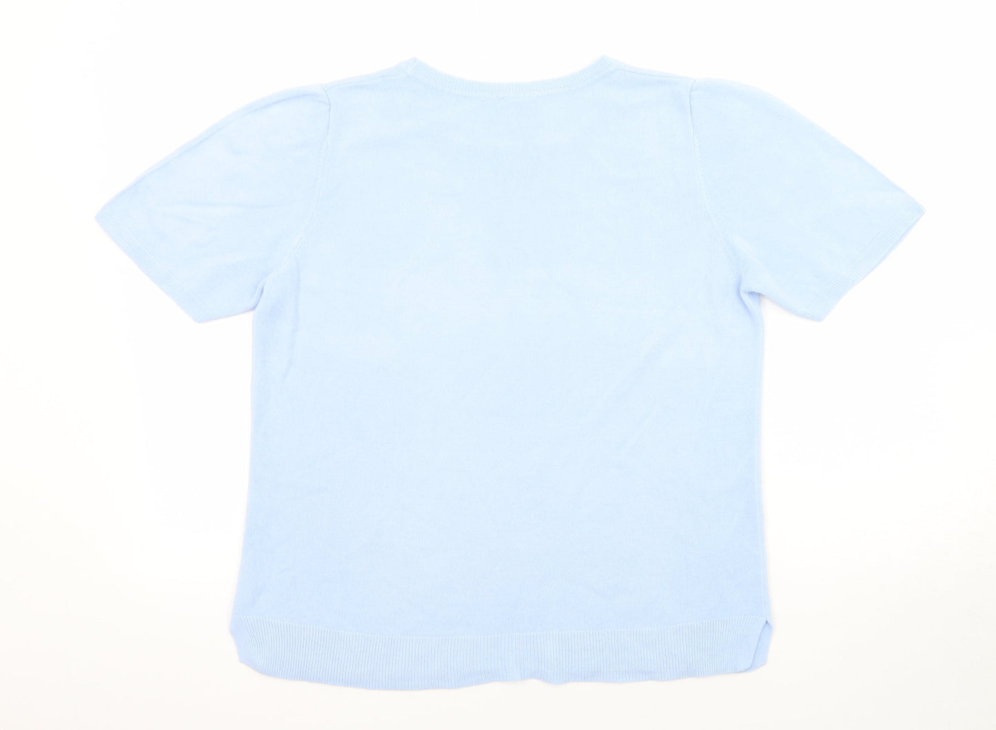 Essentials Womens Blue Round Neck Acrylic Pullover Jumper Size 14