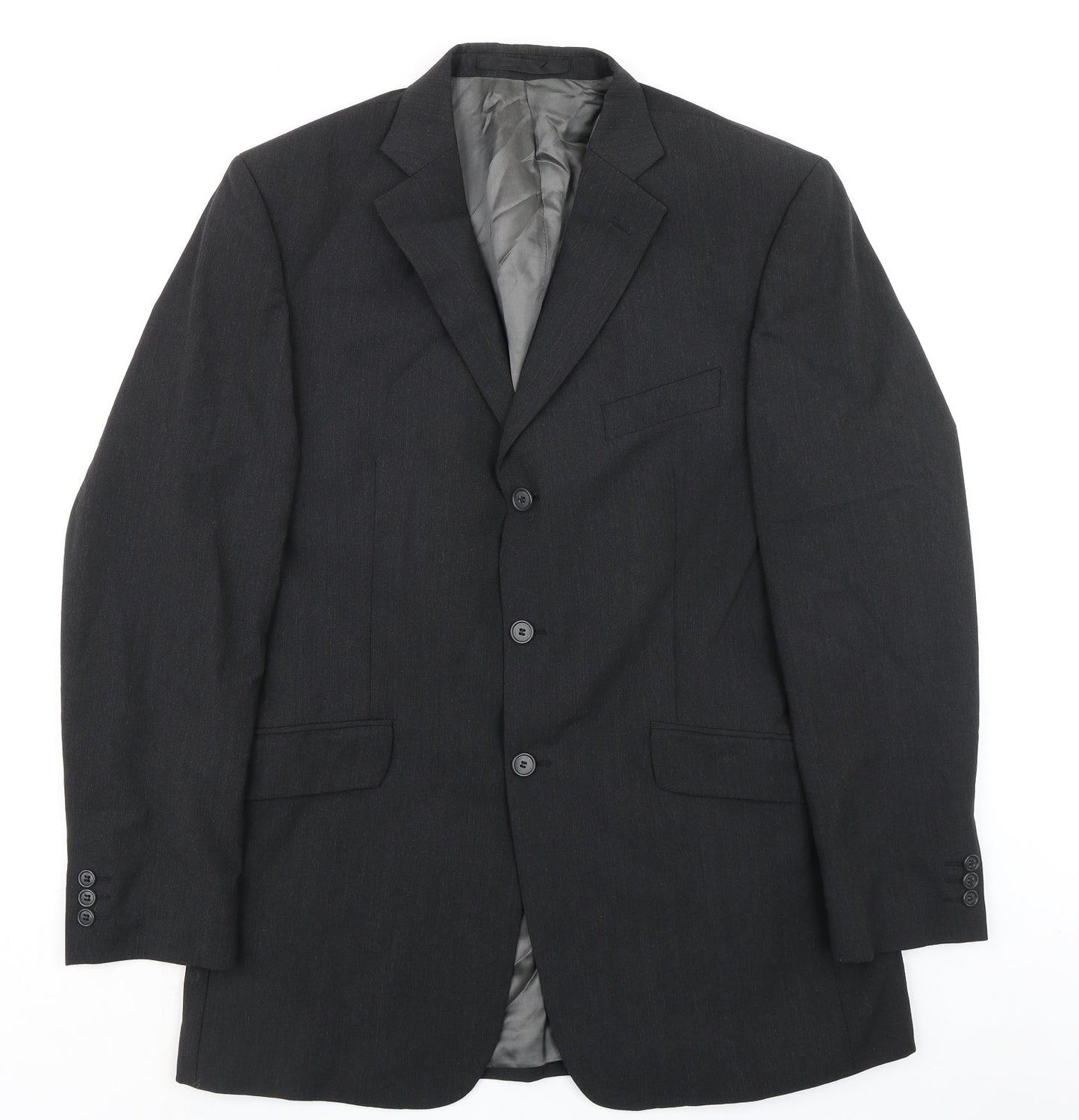 Marks and Spencer Mens Grey Polyester Jacket Suit Jacket Size 42 Regular - Classic