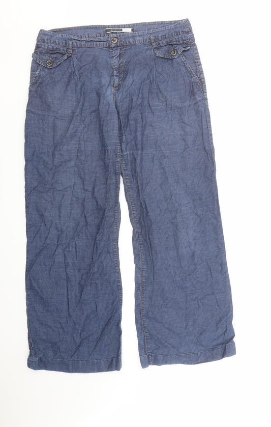 Sportmax Womens Blue Polyester Trousers Size 34 in L30 in Regular Zip