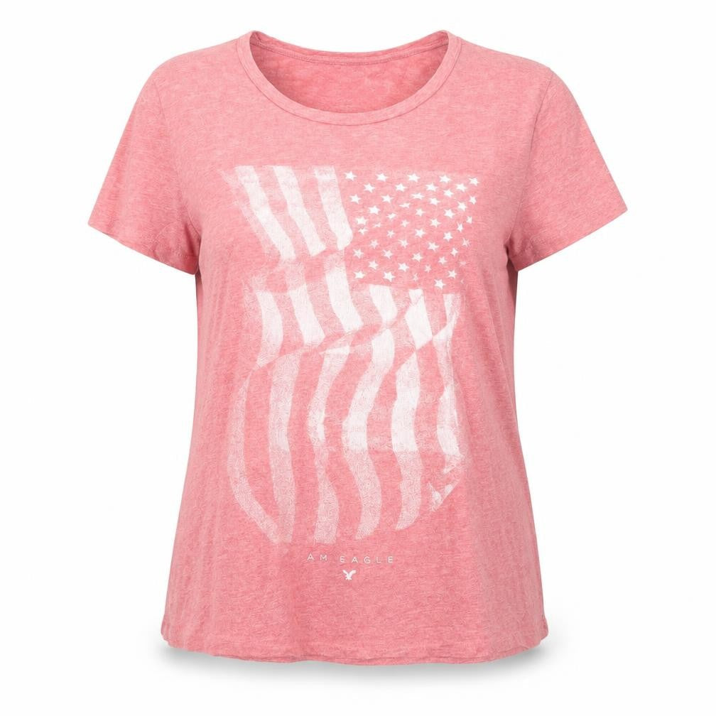Womens UK Size L American Eagle Outfitters Pink Cotton T-Shirt