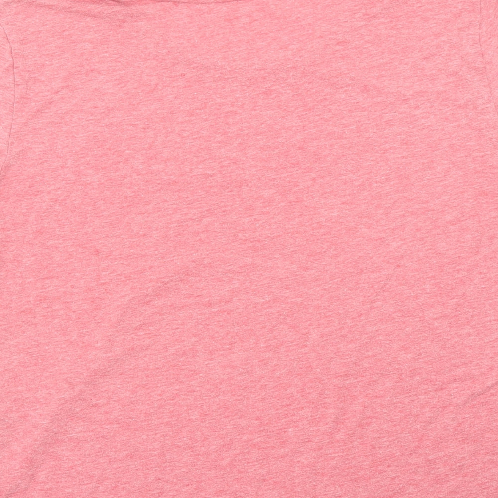 American Eagle Outfitters Womens Pink Cotton Basic T-Shirt Size L Boat Neck